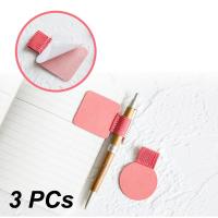 3pcs High Quality Portable Pen Clip PU Leather Pen Holder Self Adhesive Pencil Elastic Ring for Notebook Journal Clipboard Sale