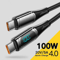 PD100W สายชาจแบตเร็ว Type-C to USB-C LED Digital Display Fast Charging ชาร์จเร็วPower USB-C Cable