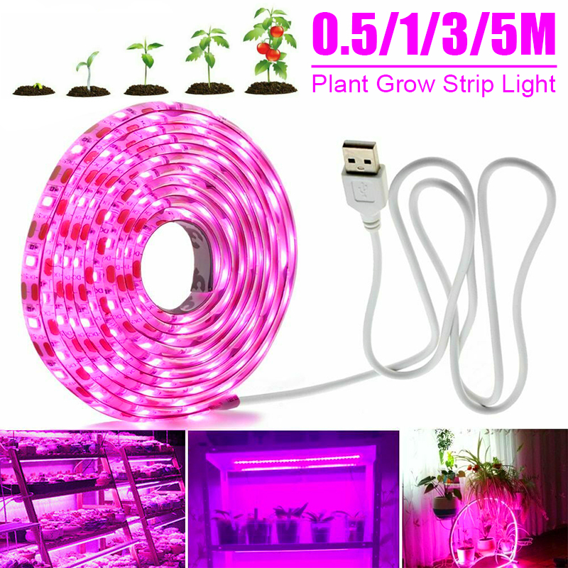 Mini Portable Led Grow Light Bar Strip Lamp USB Bulb For Hydroponic Plant Flower 