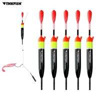 THKFISH 5Pcs ตกปลา Slip Float Bobber น้ำเค็มน้ำจืด Balsa ไม้ Slip Bobber Rigs สำหรับตกปลาเบส5G 10G 15G