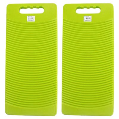 2X Plastic Rectangle Washboard Wash Clothes Board 50cm Long Red, Green, Blue Random