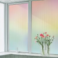 Window frosted glass sticker light-transmitting opaque toilet bathroom long iris color gradient anti-peep anti-light