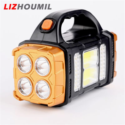 LIZHOUMIL ไฟฉายพกพาแบบถือไฟฉาย Led พลังงานแสงอาทิตย์ได้,ไฟฉายโคมไฟกลางแจ้งชาร์จใหม่ได้ไฟฉายตั้งแคมป์