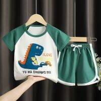 Baby Summer Sports leisure T-shirt + shorts Set Boy Girls 6 9 12 18 24 Months Clothes New Toddler Newborns Tyrannosaur Clothing