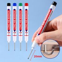 4pcs/Set Long Head Markers Bathroom Woodworking Decoration Multi-Purpose Deep Hole Marker Pens Red/Black/Blue/Green/White Ink