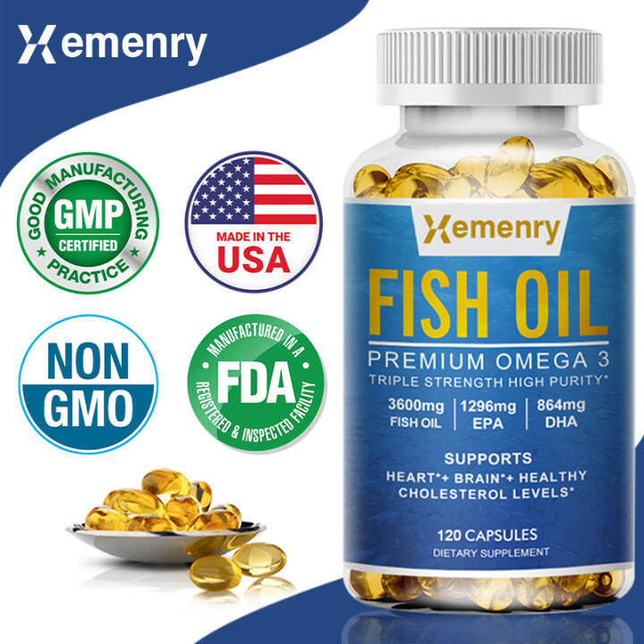 Fish Oil na may EPA at DHA 3600 mg Softgels para sa Brain Heart Joint