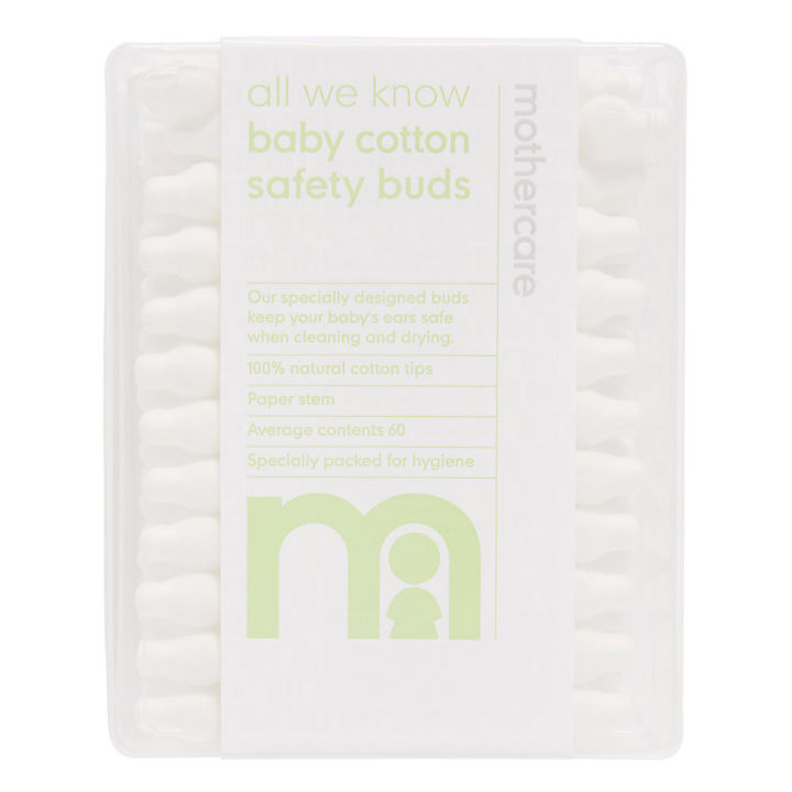 สำลีก้าน mothercare all we know safety cotton buds - 60 pack NB221
