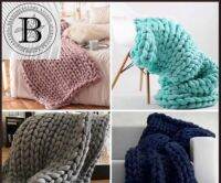 BKK.BLANKET ผ้าห่ม ไหมพรม knit ถัก เปีย NORDIC (ขนาด 100x150 ซม. ) blanket เกาหลี simply เรียบง่าย หมอนนุ่ม ที่นอน จัดระเบียบ หมอน นอน bed living DIY หมอน