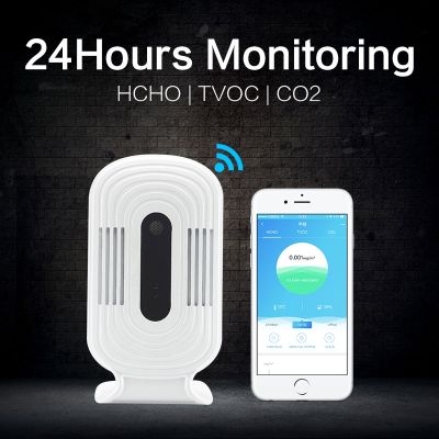 【Customizable】 การวิเคราะห์คุณภาพเซ็นเซอร์ WIFI บ้าน JQ-200ความชื้น CO2อุณหภูมิอากาศ TVOC การวัดและการปรับระดับอัจฉริยะ