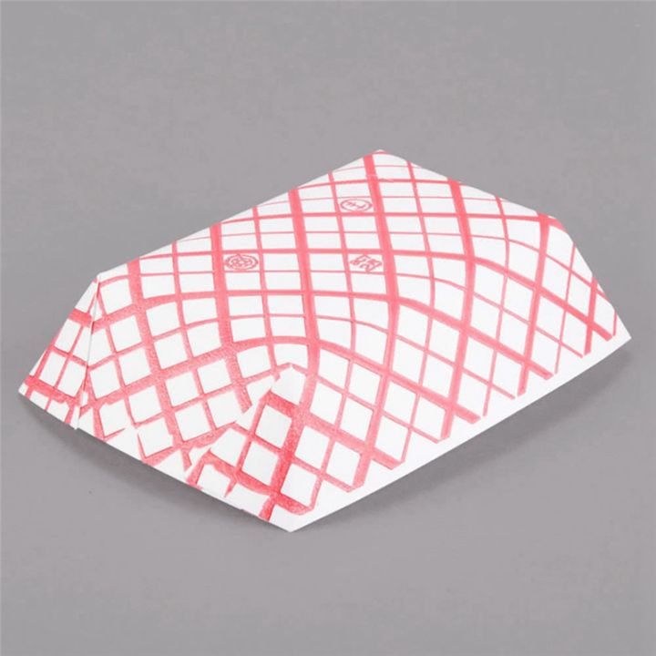 100pc-paper-food-trays-disposable-red-amp-white-checkered-leak-proof-paper-food-boats-paper-trays-for-food