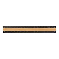 MIDORI Aluminum Wooden Ruler 15cm Black (D42270006) / ไม้บรรทัดอะลูมิเนียมและไม้ไผ่ สีดำ แบรนด์ MIDORI