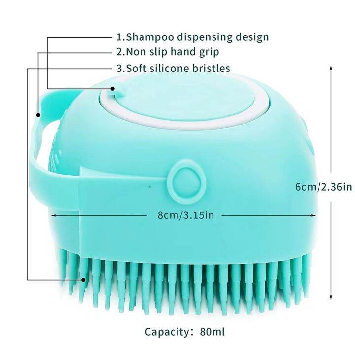 HTF Pet Grooming Shampoo Dispenser Dog Bath Massage Brush Lazada PH