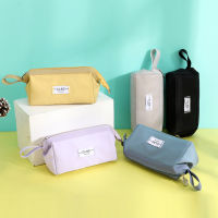 2023 New Pencil Case Fresh Primary And Secondary School Student Stationery Box Junior And Middle School Students Solid Color Nylon Storage Bag 2023