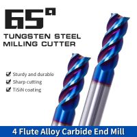 HRC65 คาร์ไบด์ End Mill เครื่องตัดโลหะผสมสําหรับสแตนเลส 4Flutes ทังสเตนเหล็ก Face EndMills เครื่องมือตัดเครื่อง CNC