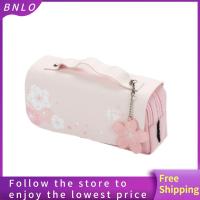 เคสปากกาลายดอก BNLO เชอร์รี่สีชมพูกระเป๋าดินสอที่วางปากกาความจุมาก