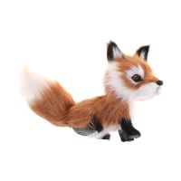 ►☃♠ 1Pcs Mini Squatting Fox Model Wedding Birthday Gift Stuffed Plush Toys Home Decoration Small Simulation Fox Toy