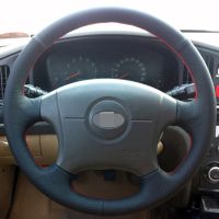 【YF】 Hand-stitched Black Leather Steering Wheel Cover for Hyundai Elantra Old 2004 2005 2006 2007 2008 2009 2010 2011