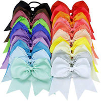 12PCS 6" Large Cheer Bows Solid Elastic Handmade Hairbow for School College Cheerleading Girls Teens Headwear Hair Accessories