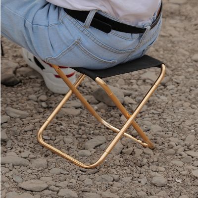 New 1pcs Outdoor Camping Folding Chair Outdoor BBQ Stool Fishing Chair Folding Stool Portable Stool Alloy Folding Chair