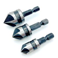 ชุดสว่านขูดหกเหลี่ยม Hss น่าเบื่อ Countersink 90องศาเครื่องมือดอกสว่านแบบเปลี่ยนได้รวดเร็วสำหรับงานไม้ก้านหมุนเครื่องมือเหล็กกล้าคาร์บอน