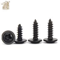 50/100/200 pieces / batch m1.4 M1.7 M2.5 M3.5 M4 PWA black Phillips PWA cross round head self tapping screw with washer Screw Nut Drivers