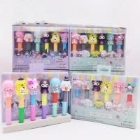 6Pcs Sanrio ปากกาสี Kawaii Mymelody Kuromi Cinnamoroll การ์ตูน12สี Double Section ปากกาเรืองแสงนักเรียนสี Marker