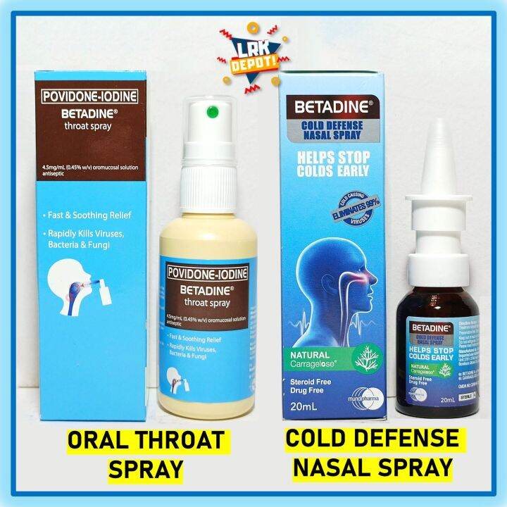 BETADINE Cold Defense Nasal Spray 20 mL / Oral Throat Spray 50 mL ...