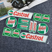 หมวกกันน็อคสติกเกอร์สะท้อนแสงรถจักรยานยนต์โลโก้รถจักรยานยนต์ของ Castrol,สติกเกอร์ติดรถยนต์กันน้ำดัดแปลงสำหรับ Vespa Honda Yamaha Suzuki