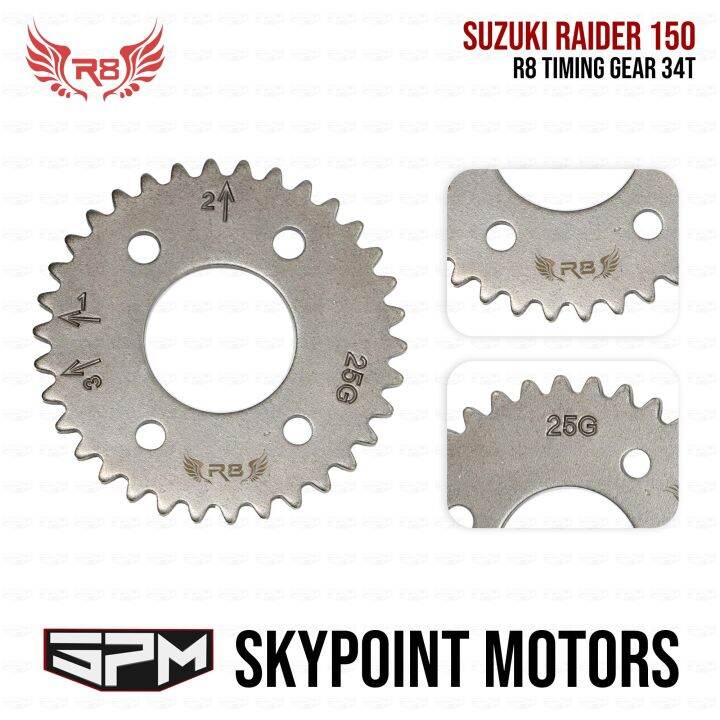 R8 TIMING GEAR 34T FOR SUZUKI RAIDER 150 (9855770) Lazada PH