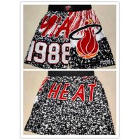 เสื้อคุณภาพสูง 【7 styles】NBA shorts Miami Heat black side pockets and other styles basketball shorts sports shprts 2DP4