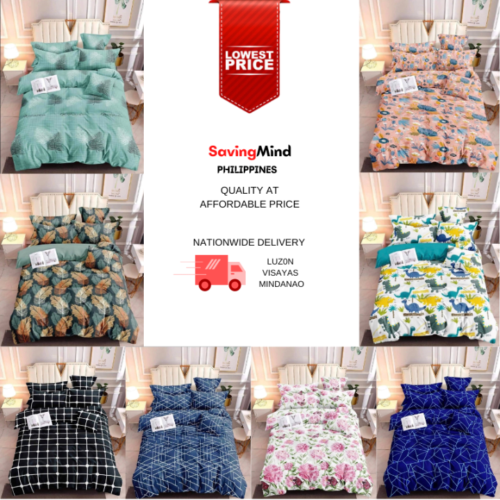 SavingMindPH Full Gartered Fitted Bedsheet (All Sides)1 Bedsheet and 2