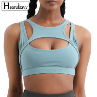 New 2021 Gym Trainning Workout Tops Women y High Impact Hollow Out Sports Bras Fitness Crop Top Plus Size Nude Yoga Bra