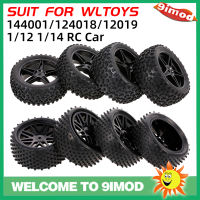 4PCS Wheels &amp; Tires 12mm Hex Hub Mount For Wltoys 144001 114 RC Car 1:10 Off Road Car HSP HPI Redcat RC4WD RC Buggy Cars