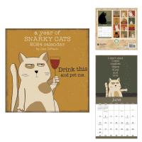 Snarky Cat Wall Calendar Creative Kitten Calendar Decor for Wall 2024 Monthly Calendar Planner Organizing &amp; Planning Calendar for Home Decoration everyday