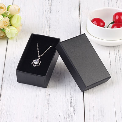 32pcs Jewelry Sets Display Box Cardboard Necklace Earrings Ring Box 5*8cm Gift Packaging with Black Sponge Can Personalized logo
