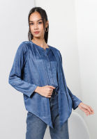 Zalia - Recycled Cotton Chambray Blouse