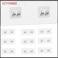 521YIANEE 10 Pcs พลาสติกทำจากพลาสติก ตะขอติดผนัง โปร่งใสโปร่งใส ทนทานต่อการใช้งาน ตะขอติดฝักบัว ง่ายต่อการใช้ ไม่มีการเจาะ ตะขอกาวใส ที่วางสบู่