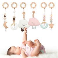 1ชุดไม้ Play Gym จี้ของเล่น BPA ฟรีเพลงไม้ Rattle อุปกรณ์เสริม Baby Teether Baby Birth Item มือถือสำหรับเตียง Montessori