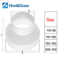 Hon&amp;guan 75 / 100 / 110 / 150 / 200mm Ducting Pipe Reducer Ventilation Extractor Duct Exhaust Fan Connector altered diameter