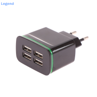 ?【Lowest price】Legend ที่ชาร์จ USB 4พอร์ตชาร์จเร็วแบบพกพาได้อะแดปเตอร์สำหรับเดินทางอเนกประสงค์5V 4A ชาร์จไฟฮับ USB อัจฉริยะ