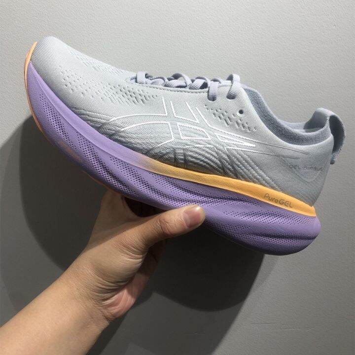 2023-asics-รองเท้าวิ่งแบบแอโรบิกเบาระบายอากาศได้เฉียบ-รองเท้าวิ่งรองรับแรงกระแทกวิ่งมาราธอน-nimbus25ใหม่