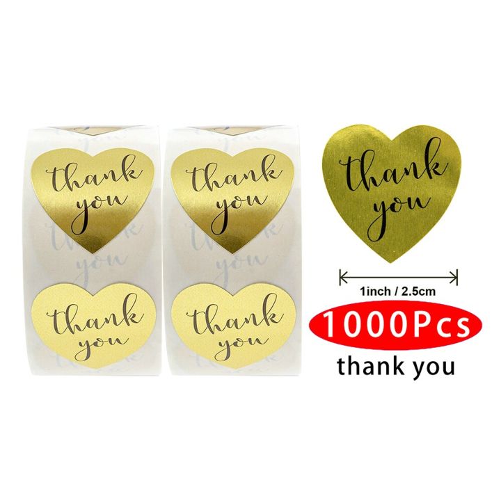 1000pcs-kawaii-flower-thank-you-sticker-seal-label-aesthetic-gold-scratch-off-circle-business-art-travel-journal-supply-adhesive-stickers-labels