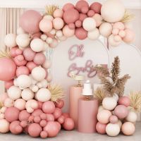 【hot】♤ Pink Garland Arch Wedding Birthday Decoration Kids Globos Gold Ballon Baby Shower