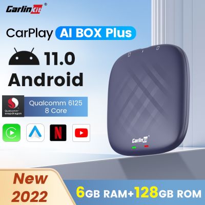 Carlinkit Ai Box Plus Qualcomm 6125 6+128GB Android 11 4G LET กล่องทีวีไร้สาย CarPlay/Android Auto Built-in Netfilx IPTV