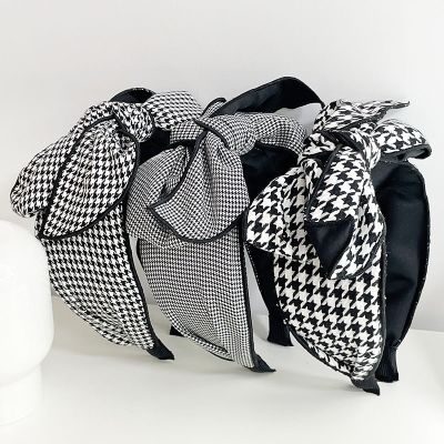 【CC】 houndstooth Big Bow Hairbands Headbands Ornament Accessories Hair Wholesale