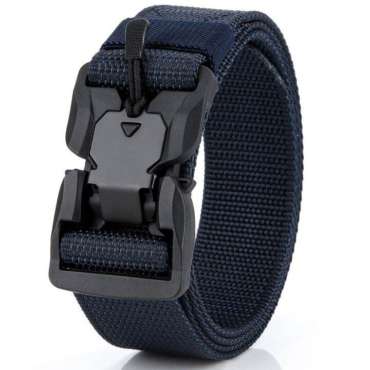 leisure-magnetic-automatic-nylon-commando-army-tactical-canvas-belt-buckle-multi-function-male-fan-labor-pants-belt