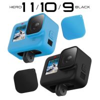 ฝาครอบป้องกันซิลิคอนสำหรับ Gopro Hero 11 10 9เคสสีดำพร้อมสายคล้องสำหรับ Go Pro 11 10 9