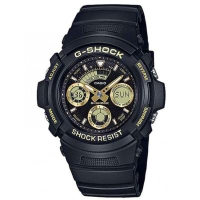 Casio G-Shock Limited color นาฬิกาข้อมือผู้ชาย สายเรซิ่น รุ่น AW-591GBX-1A9 - Black/Gold