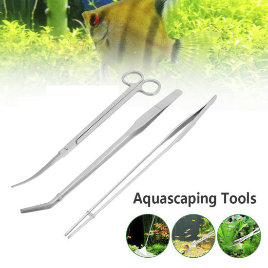 Nanruo dụng cụ làm sạch bằng thép không gỉ nhíp làm sạch phụ kiện bể cá - ảnh sản phẩm 1
