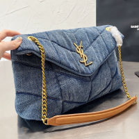 YS*Fashion high-end washed denim bag Retro Practical Large Capacity Shoulder Bag